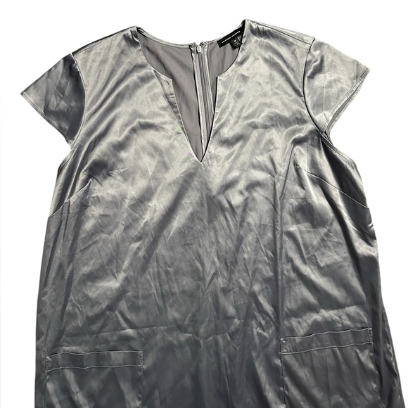 Universal Standard Glossy Gray Alexandrina Satin Pocket Dress Medium - Picture 4 of 8